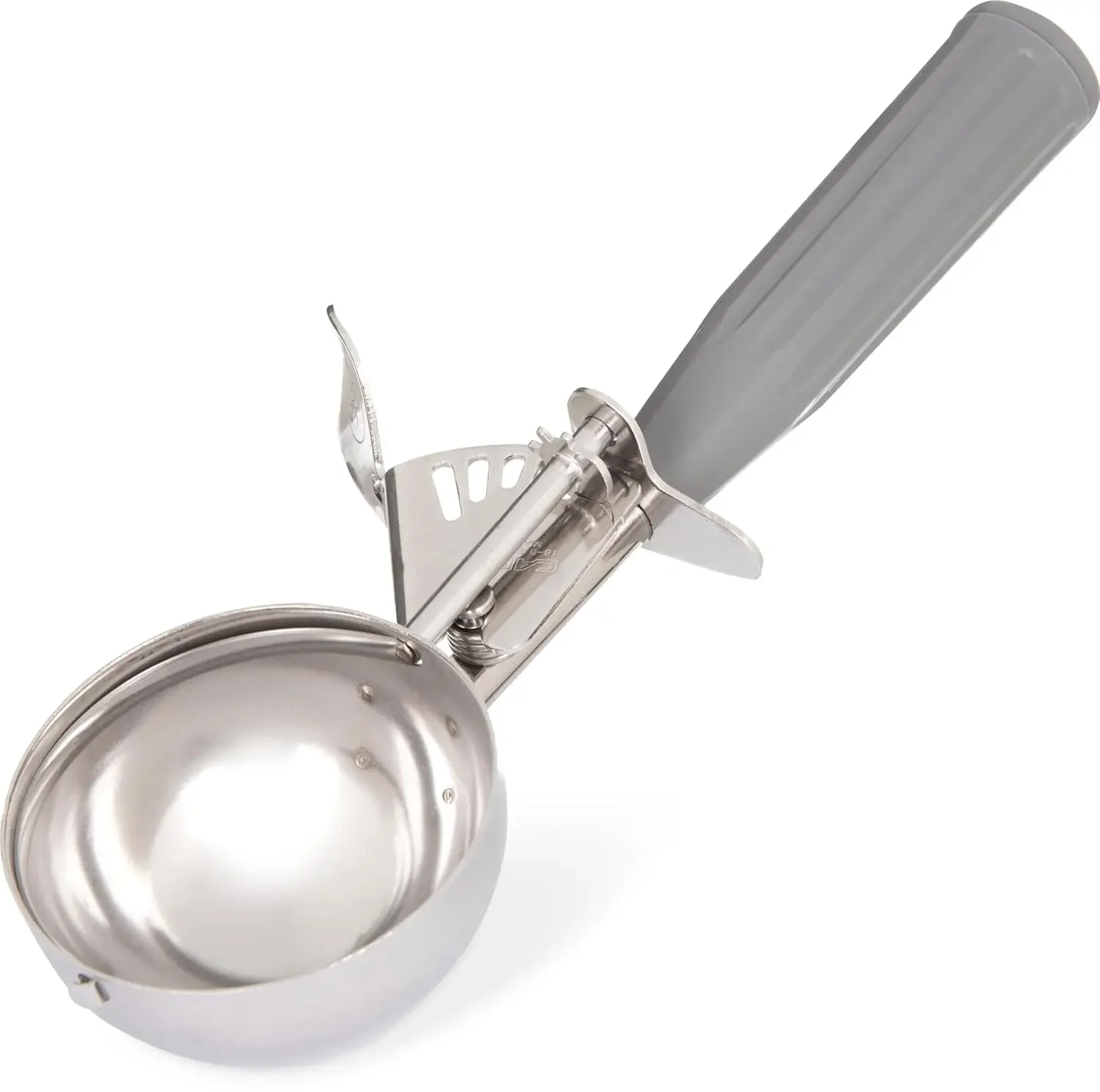 FoodService Products 60300-8 Stainless Steel Portion Control Disher Scoop, 4 oz, Gray, Pack of 12