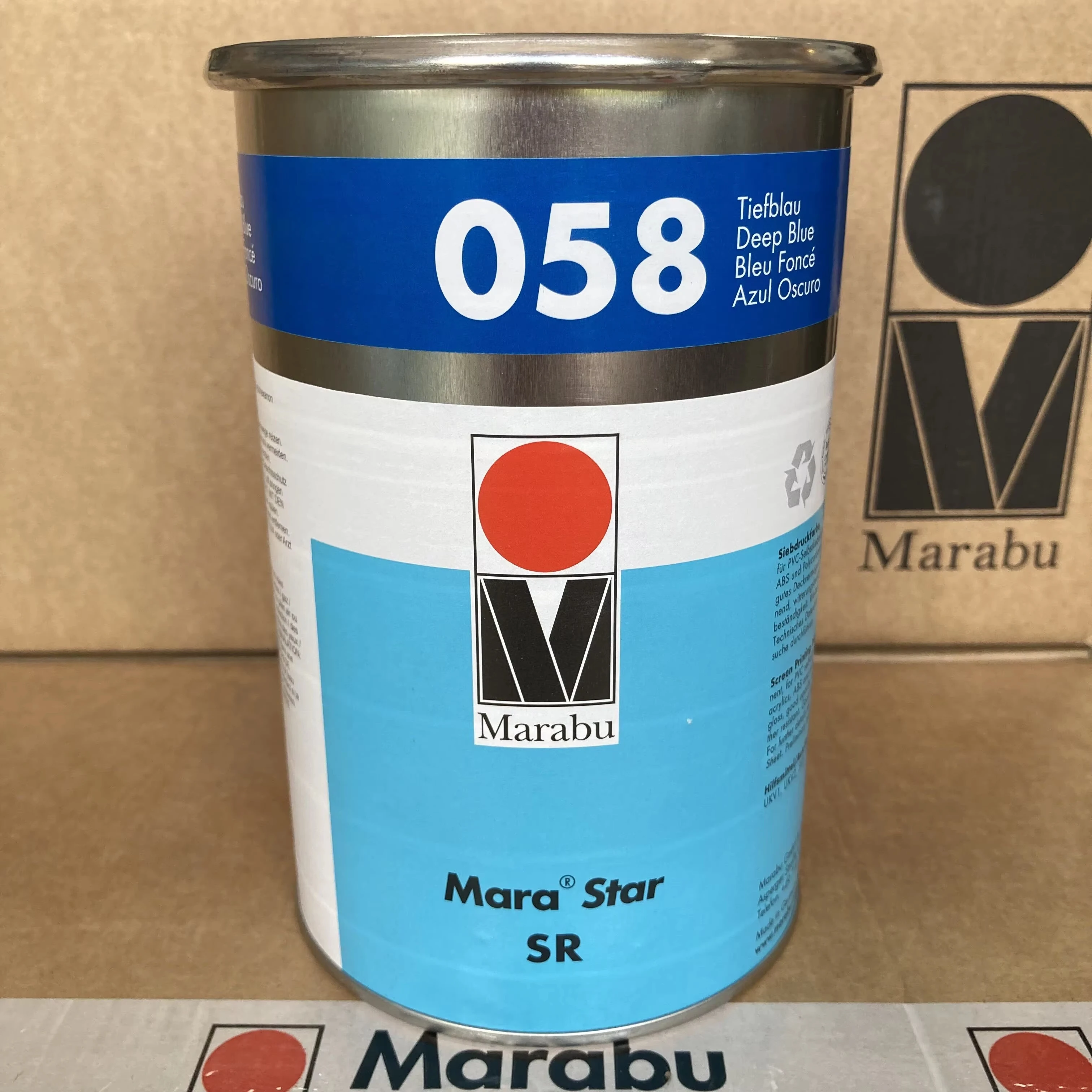 FOR Marabu SR058 Deep Blue Alcohol-Resistant Plastic High-End Screen and Pad Printing Ink