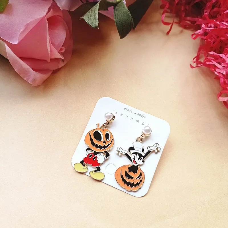 Disney Cartoon Anime Mickey Mouse Ohrringe Legierung Halloween Mode Accessoires Kawaii Ohr stecker Mädchen Schmuck Geburtstags geschenke