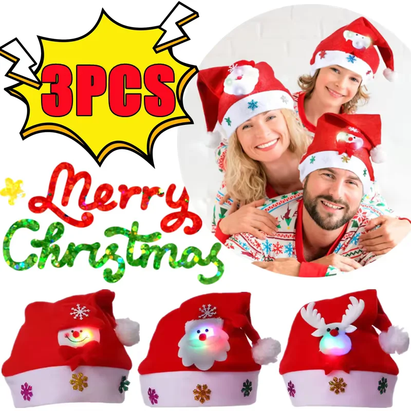 Pack De 4 Gorros De Papá Noel – 2 Para Adultos Y 2 Para Bebés, Sombreros Navideños Rojos Con Pompón, Unisex, Ideales Para Fotos Y Fiestas