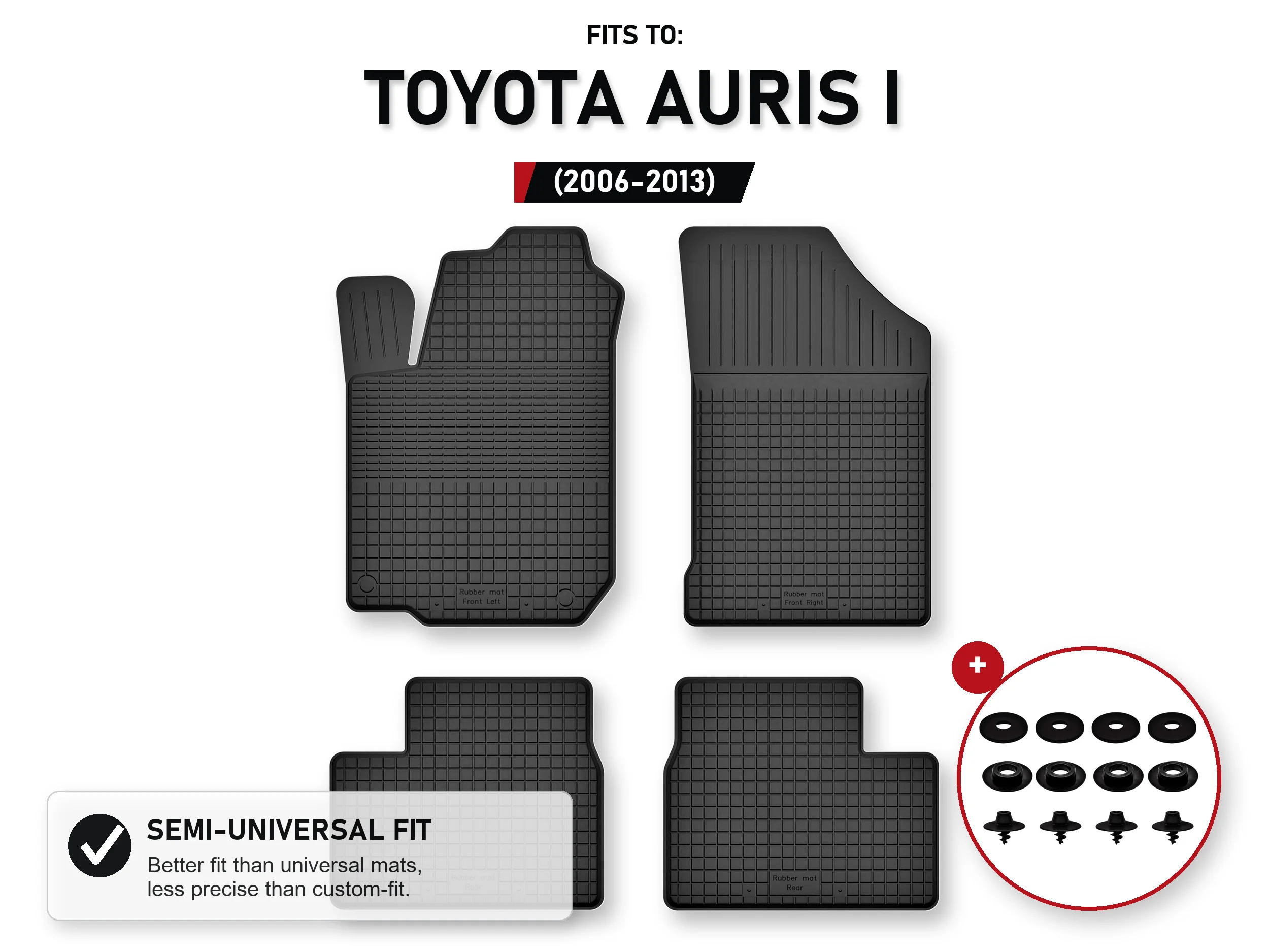 Vloermatten voor: Toyota Auris I 2006-2013 Hatchback 4 stuks Ze Stoperami