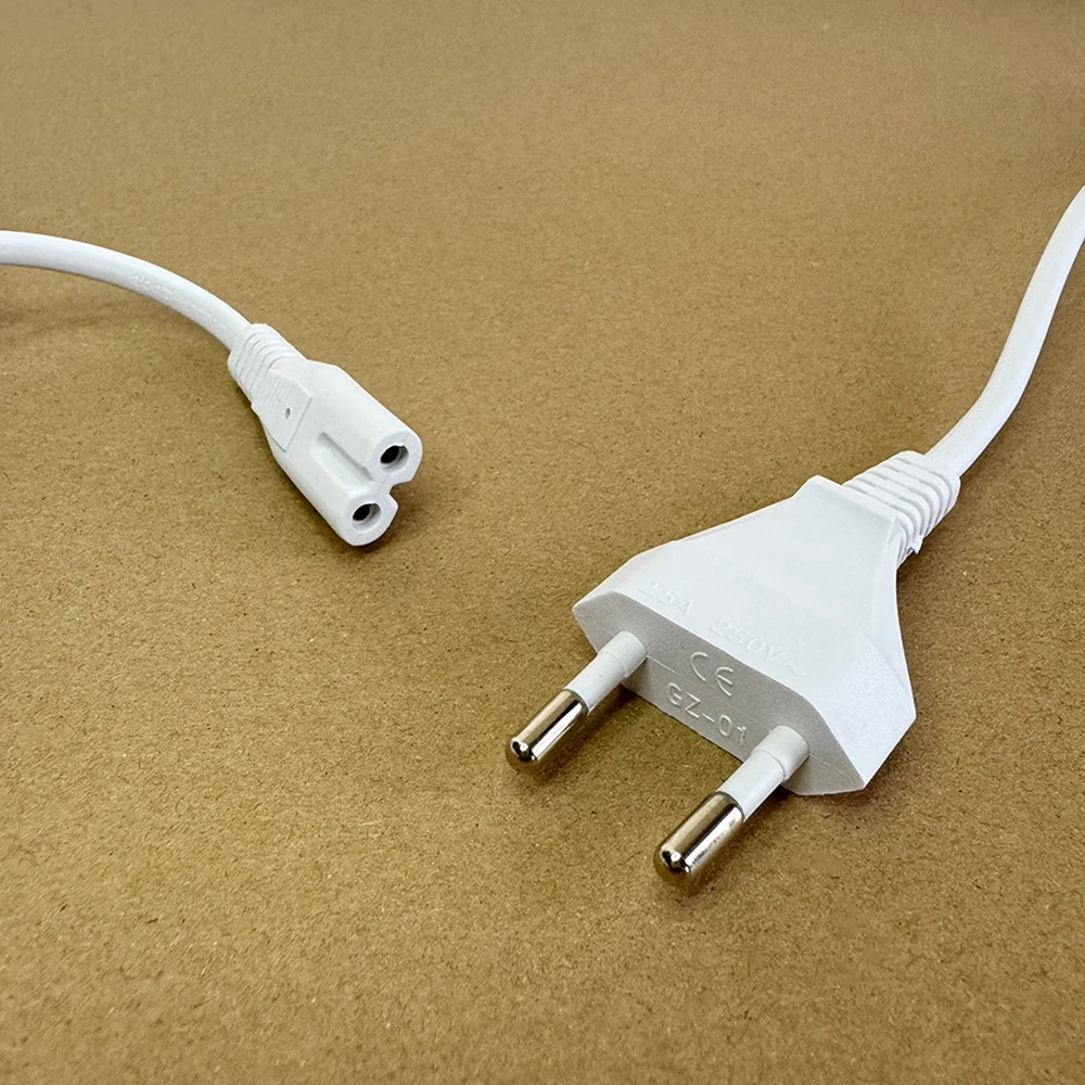 EU Power Extension Cable Cord 2 Prong Plug 2x0.75mm² 2 Pin C7 Figure 8 Power Supply Cord