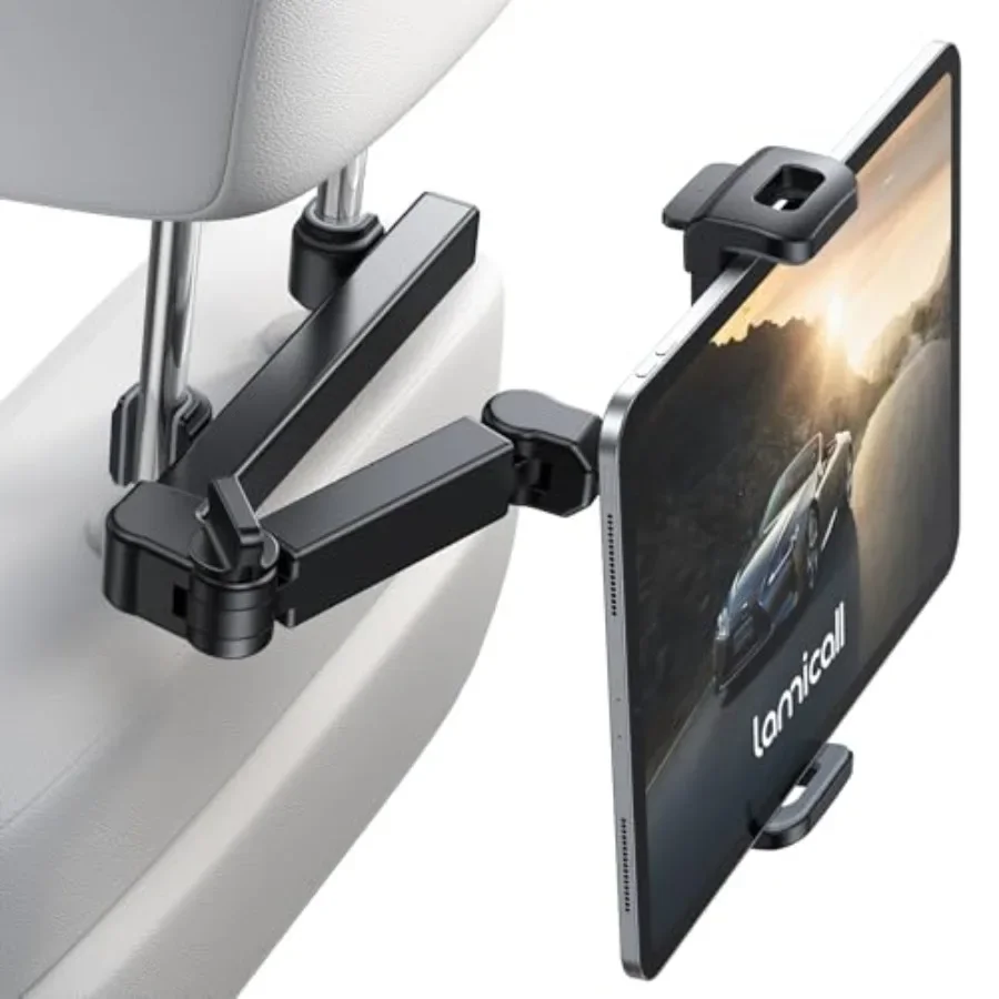 

Lamicall Car Headrest Tablet Holder [3 in 1 Extension Arm] Adjustable Tablet Car Mount for Back Seat Road Trip Essentials for f