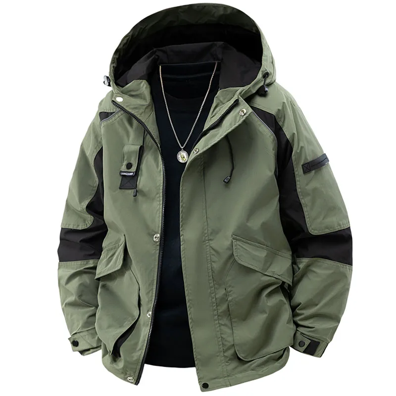 Spring Autumn Running Jacket Mens New Jacket Printing Hooded Jackets Casual Hiking Coat Men's Business Coats Size M-4XL 5XL