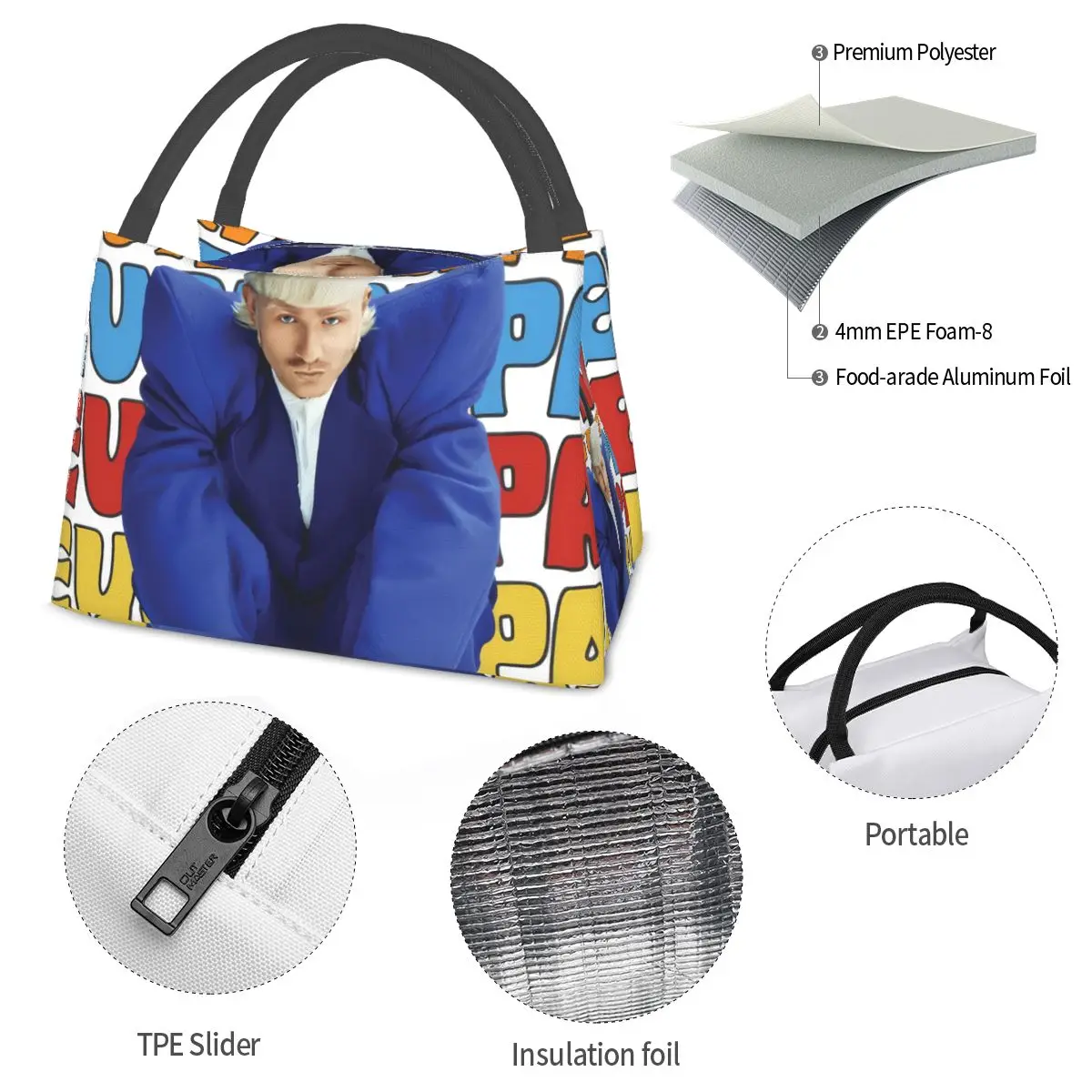Joost Klein Europapa Portable insulation bag for Cooler Thermal Food Office Pinic Container