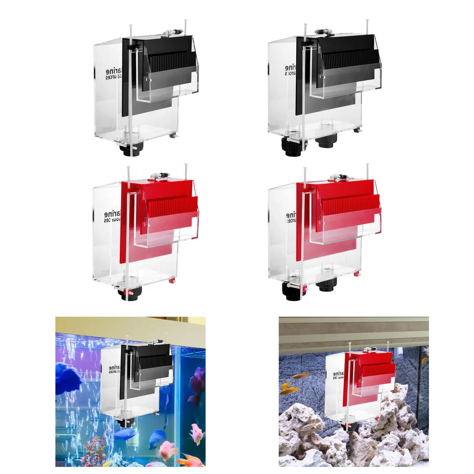 Overflow Box Overflow Comb Aquarium Tank Filter Box Hang on Siphon Decor