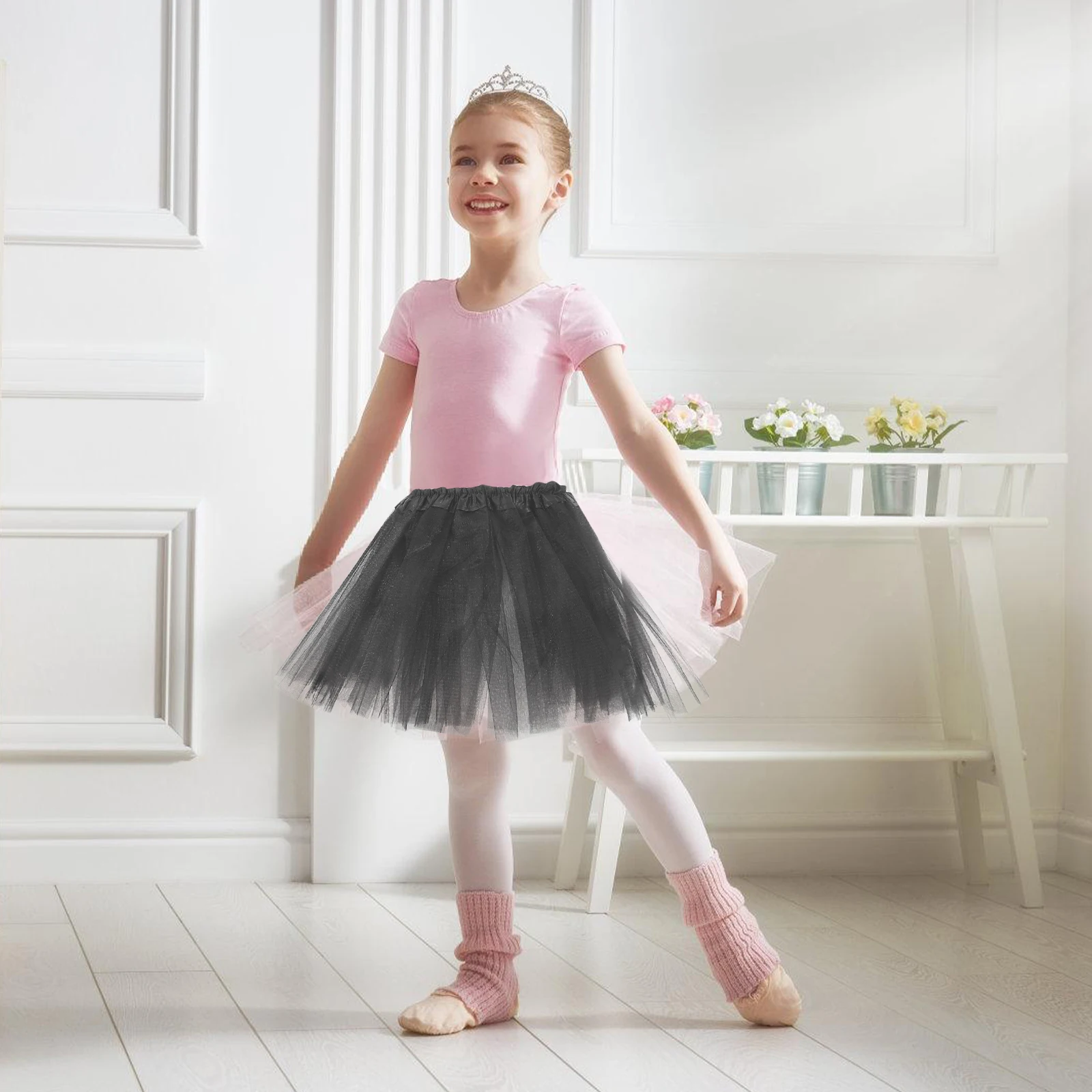 

Black Dog Headband Furry Tulle Skirt Child Animal Themed Cosplay Costume Accessories Party Supplies Women Headbands