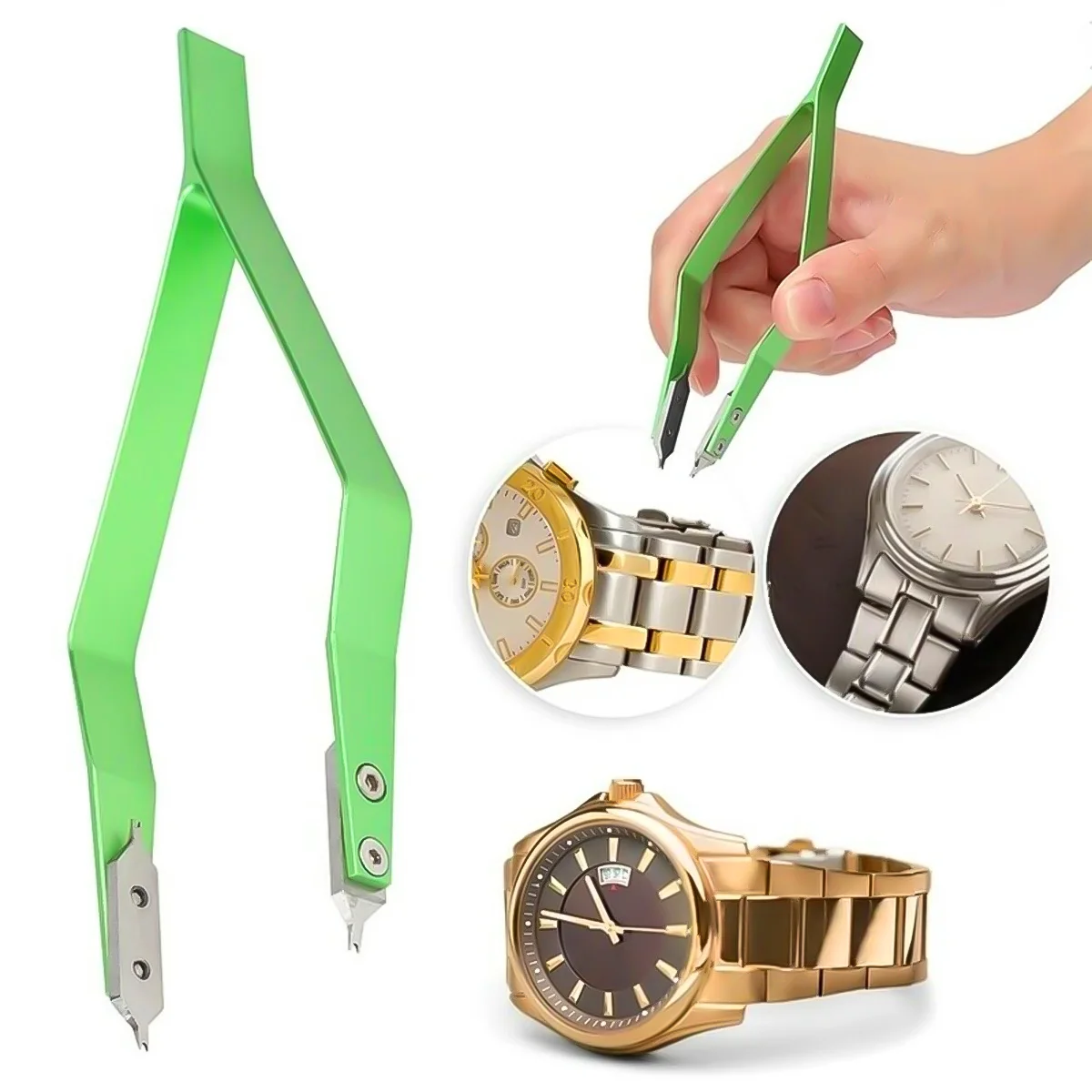 7825V Shaped Metal Watch Spring Bar Remover Tweezer Clips High Hardness Precision Watch Repair Tool Accessory for Watchmaker
