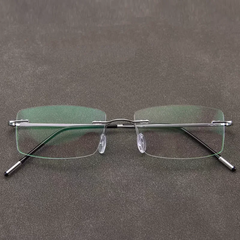 Plus Lesebrille für Herren, randlos, Legierungsrahmen, luxuriöse Presbyopie-Brille, Anti-Blaulicht, Vergrößerungs-Presbyopie-Brille +1,0 1,5 4,0 – Detail 4