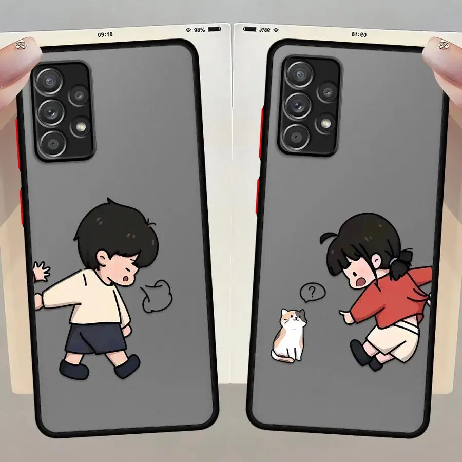 

Чехол для телефона Funny Cute Couple для Samsung Galaxy A31 A23 A36 A52 A71 A72 A32 A73 A56 A21 A25 A26 A22 Soft Cover