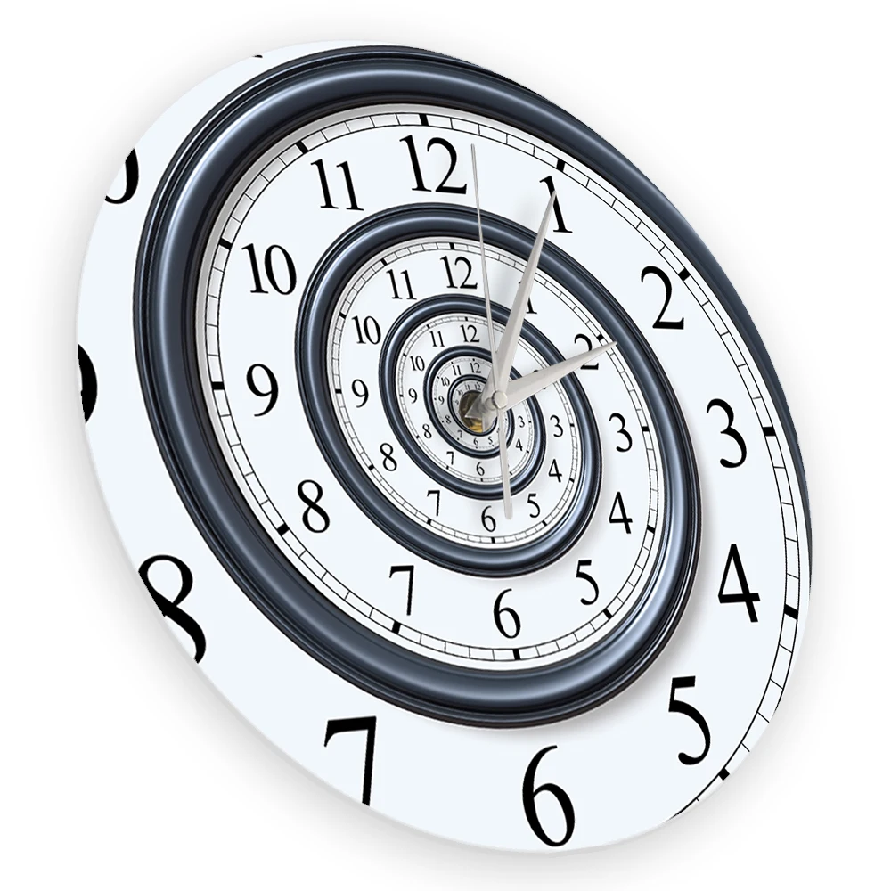 Time Vortex Time Traveler Spiral Wall Clock Sci-Fi Space Portal Home Decor Timepieces Lost in Time Artwork Silent Quartz Clock