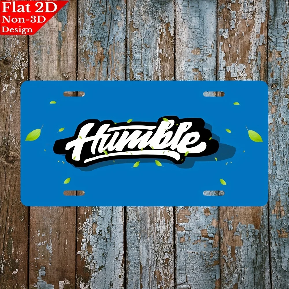 2D Flat Car License Plate, Uses Material, Easy Text And Leaf Patterns, Measures,Has Scratch-Resistant UV Printing