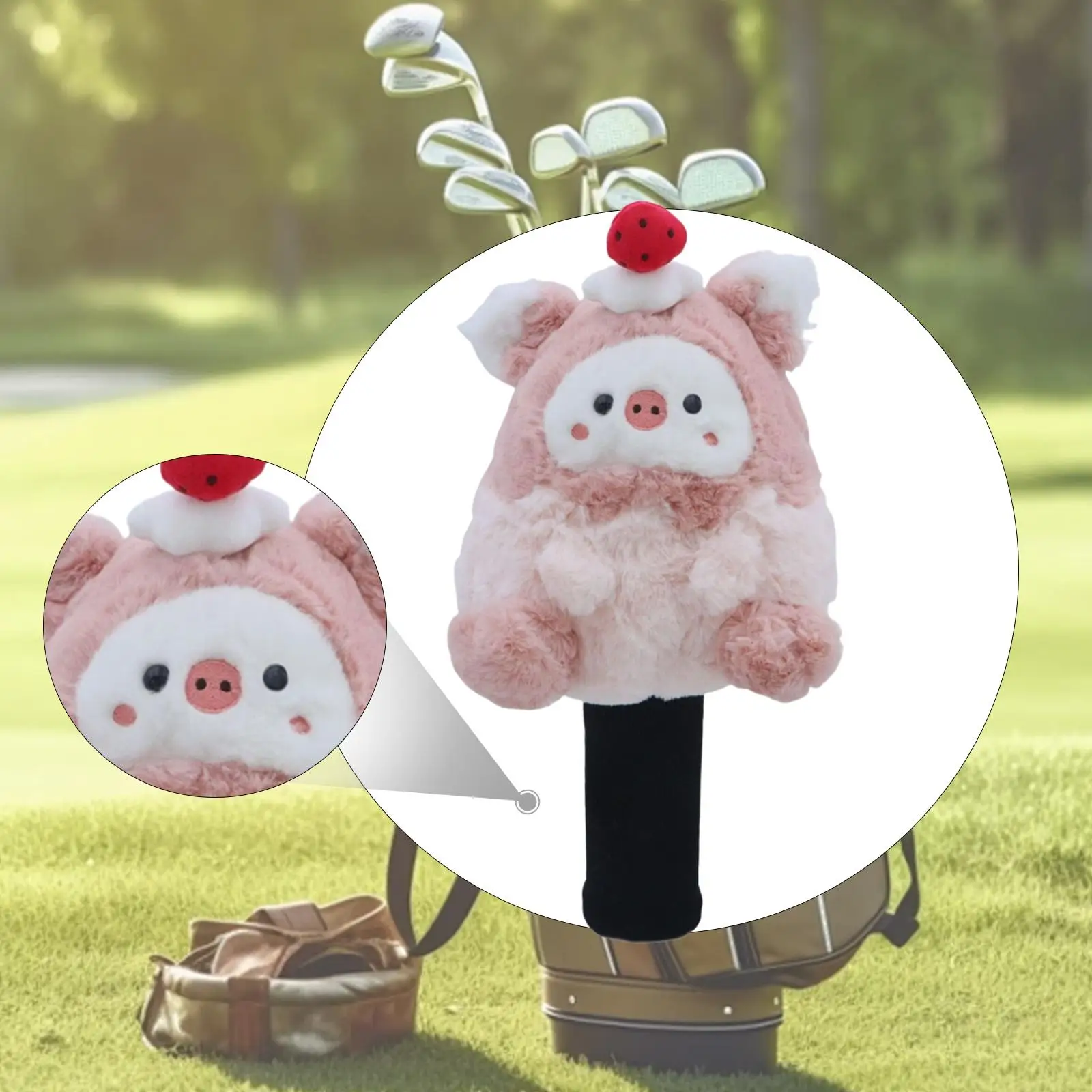 

Headcover Cartoon Pig Plushie Funny Protection for Driver Golfers