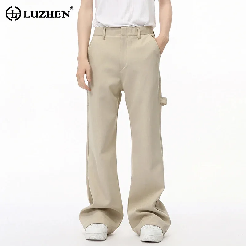 

LUZHEN Casual Pants Original 2024 Autumn Fashion Clothing Niche Design Versatile Solid Color Slim Men's Wide Leg Trousers LZ4768