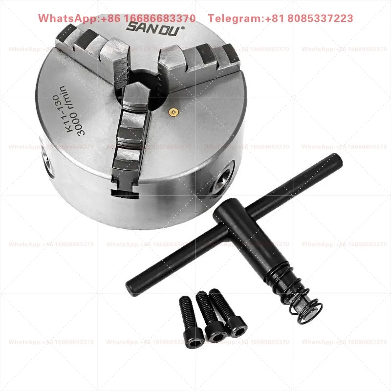SANOU Lathe Chuck K11-130 Three Jaw Self-Centering Chuck 130mm Scroll Manual With Harden Steel For Mini Lathe