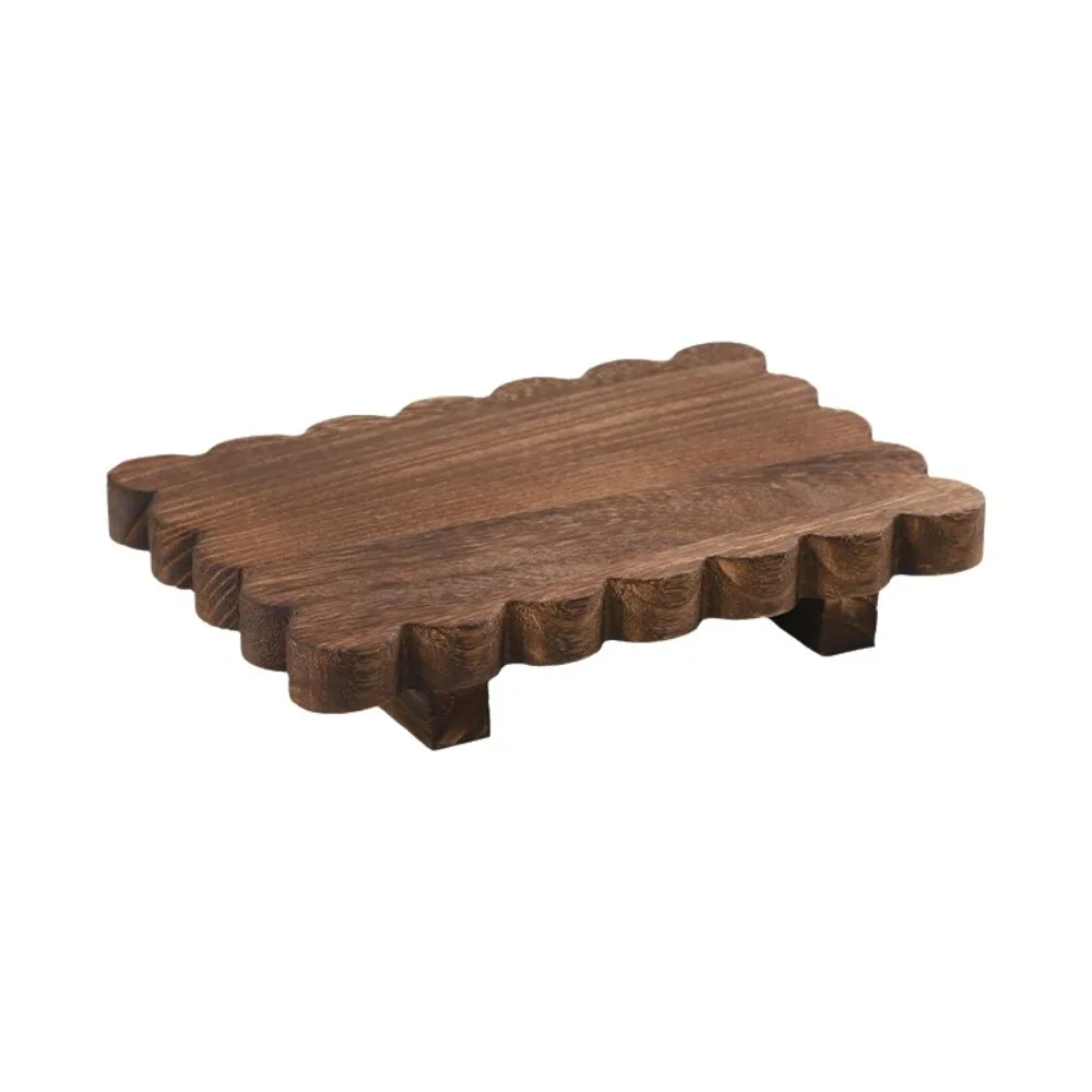 Jabonera de Madera con Borde Ondulado, Bandeja Vintage Rústica, Soporte para Exhibición de Joyas, Decoración Estilo Granja, Porta Jabón, Decoración para Baño