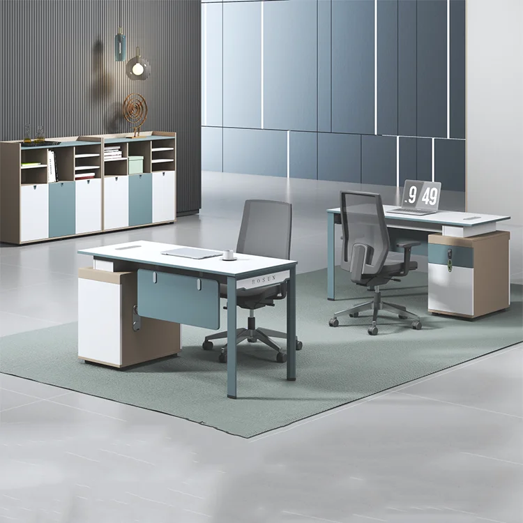 New Arrival Modern Design Panel Computer Desk Office Furniture Wooden Computer Desk With Metal Office Desk Frame