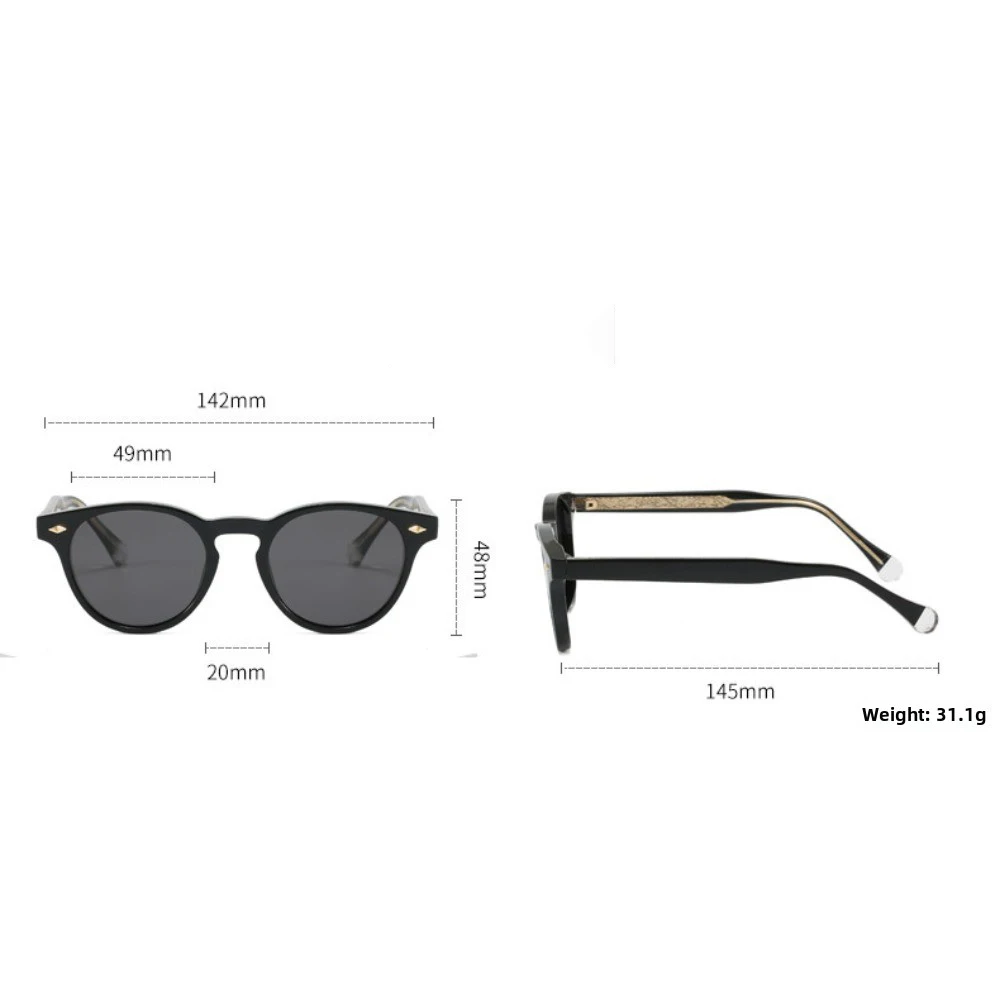 2025 New Fashion Glasses Rivet Art Pattern Design Round Retro Tone Men Women Brand Designer shades Diopter