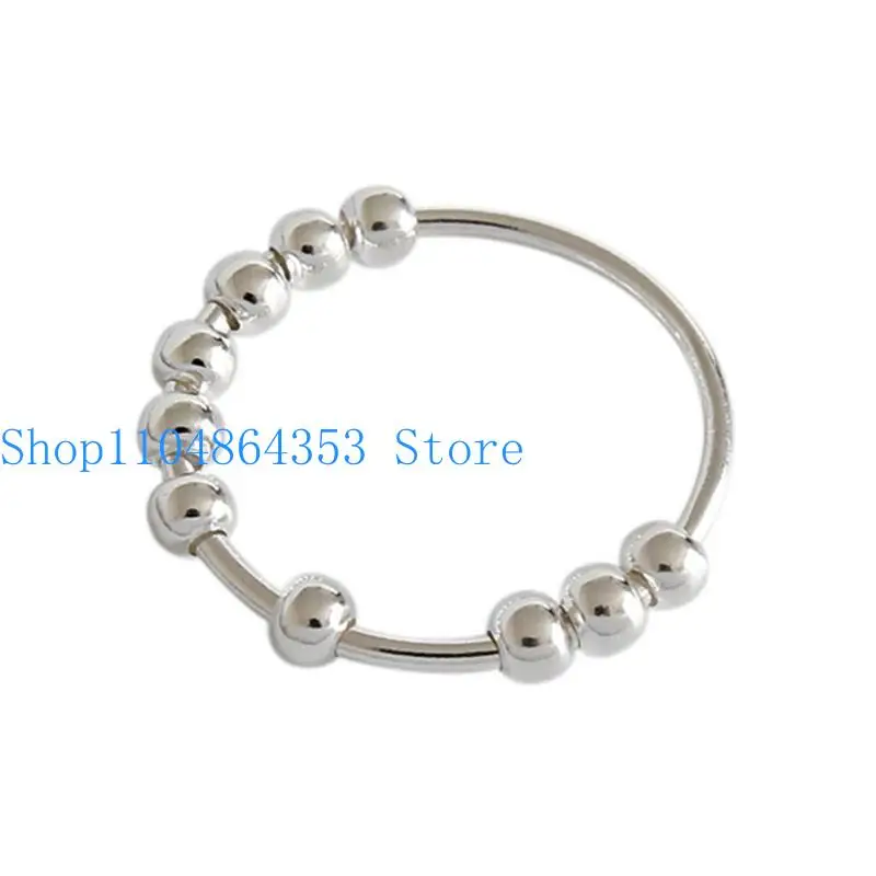 652F Spinner Beads Rings Anxiety Worry Peace Rings Relieving Stress Band Ring