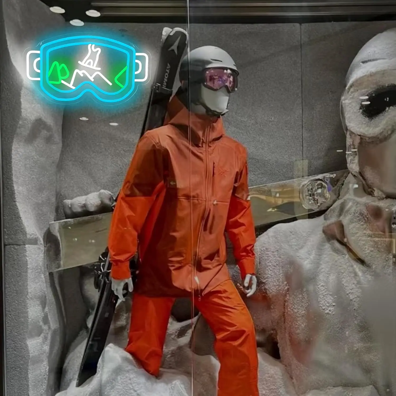 نظارات التزلج النيون USB عكس الضوء LED ضوء النيون تسجيل لشرب بار رجل كهف غرفة نوم فندق متجر لعبة غرفة ديكور جدران الطرف