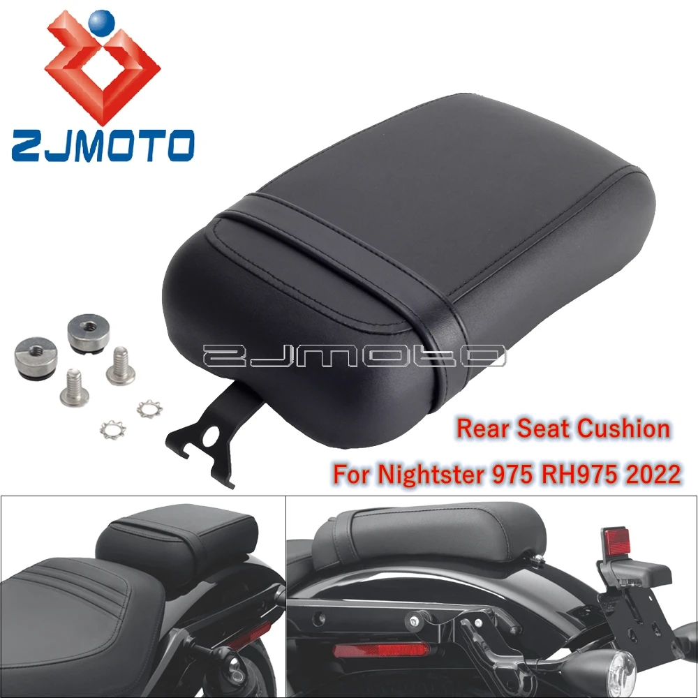 

Motorcycle Accessories 7.5" Width Leather Rear Seat Pad For Harley Nightster 975 RH975 2022 Passenger Pillion Seat Cushion Black