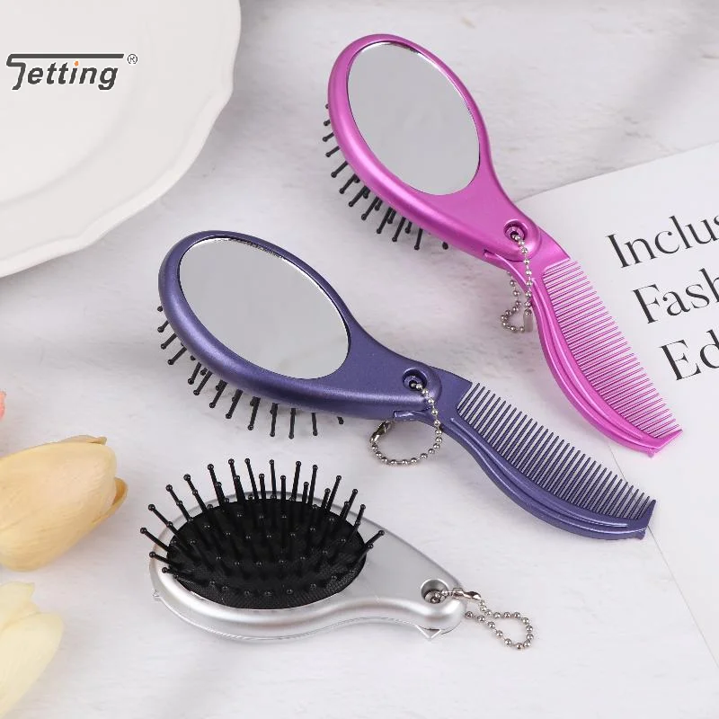 

Портативная щетка для волос 3-в-1 с зеркалом и расческой с плоским верхом. Складная массажная функция двойного назначения. Модная расческа на воздушной подушке.