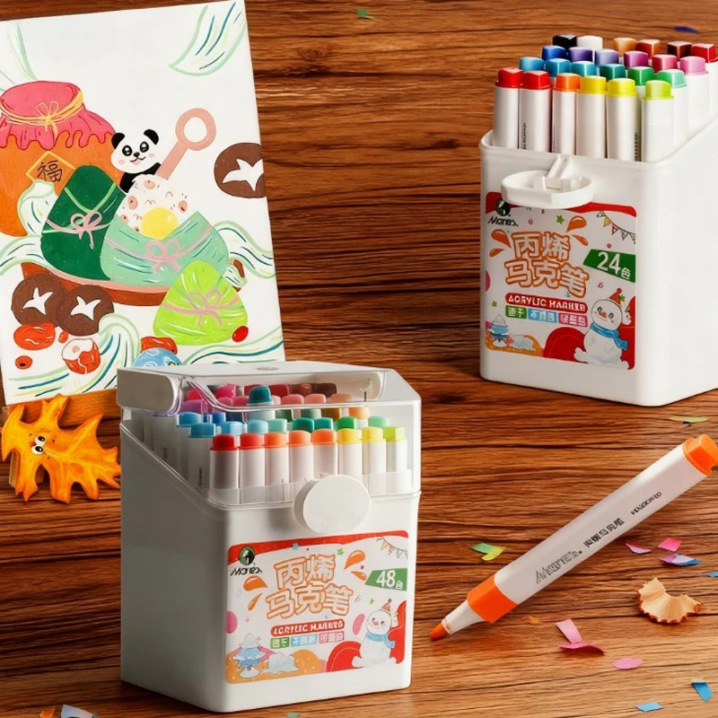 12/24/36/48color Acrylic Marker High Saturation Stackable Colors Children's Hand-painted Graffiti Student Illustration Design