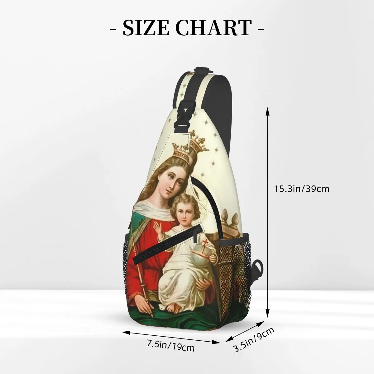 بارد مريم العذراء الكاثوليكية المسيحية حقيبة الصدر الرجال حبال Crossbody على ظهره حقيبة صدر للرجال السفر المشي لمسافات طويلة Daypack حقيبة كتف