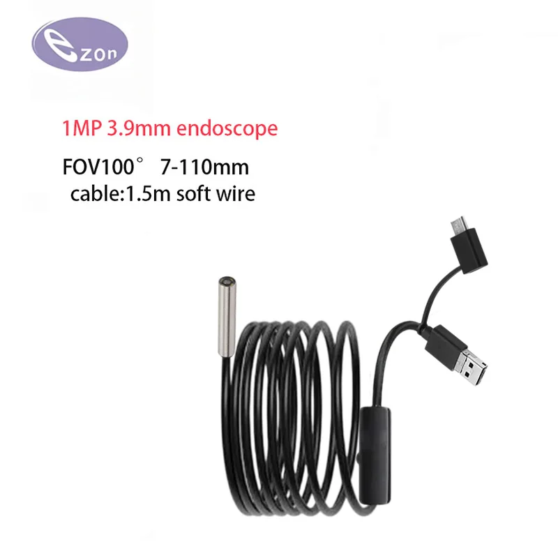 1MP 3.9mm FOV 100° HD Industrial endoscope for Industrial Pipeline Inspection 1.5m USB Type-C Android Industrial endoscope