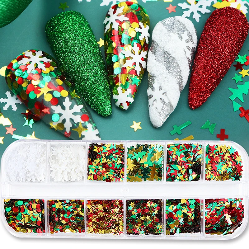 Christmas Sequins Tree Snowflake Geometry Flake Nail Art Decoration Diy Crafts Jewelry Making Resin Filling Epoxy Accessories