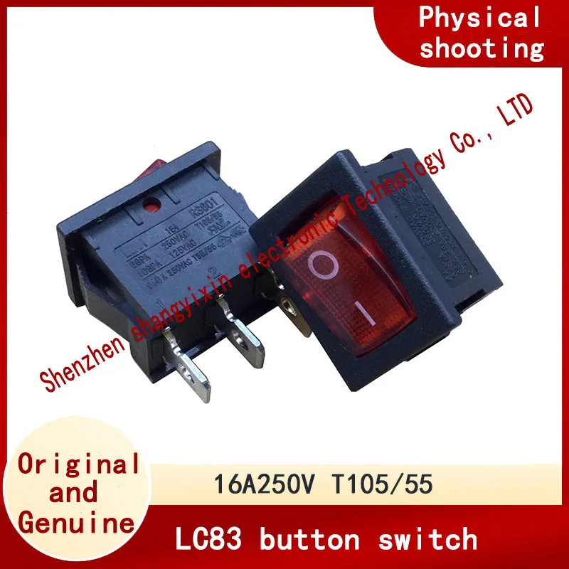 

Оригинальный переключатель типа корабля RS601, клавишный переключатель, 3 штырька, 2 скорости, красная, светильник 21*15 мм, 6A250V, T105/55, сертификация UL VDE CQC