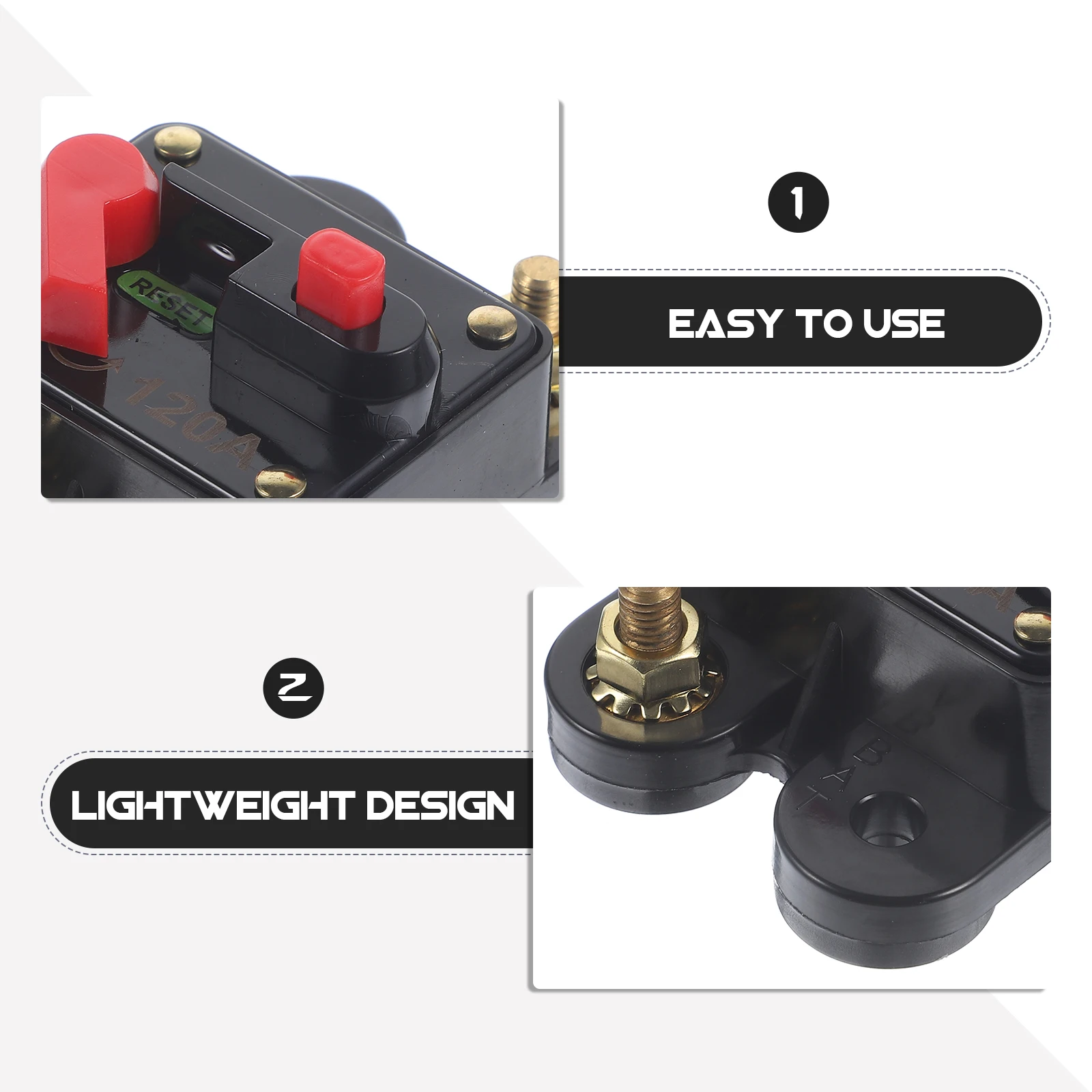 

120 Amp Circuit Breaker Trolling Motor Auto Car Marine Boat Bike Stereo Audio Terminal Inline Fuse Inverter with Manual Reset