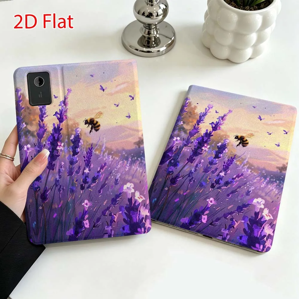 Lavender flower pattern For Lenovo Xiaoxin Pad Pro Tab P12 P11 11 13 11.2 inch K11 Plus Pen Tray Tablet Case Soft