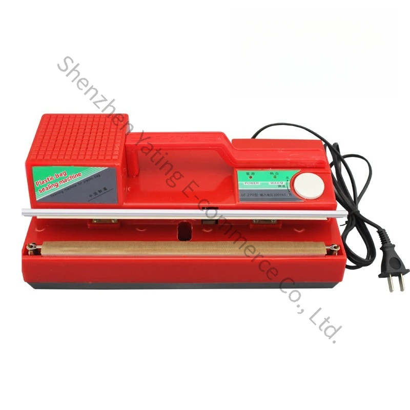 SF-270 Desktop Manual Sealing Machine, Plastic Aluminum Foil Food Bag Plastic Sealing Machine 3MM Heat Sealing Machine