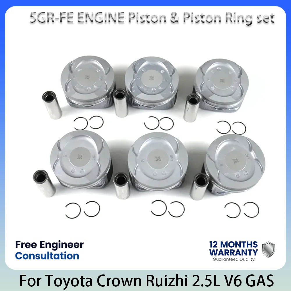 

5GR-FE STD Engine Piston & Piston Ring set For Toyota 2.5L 2.5 L T V6 GAS 2005-2007 13301-0P020 13101-0P030 Crown Ruizhi