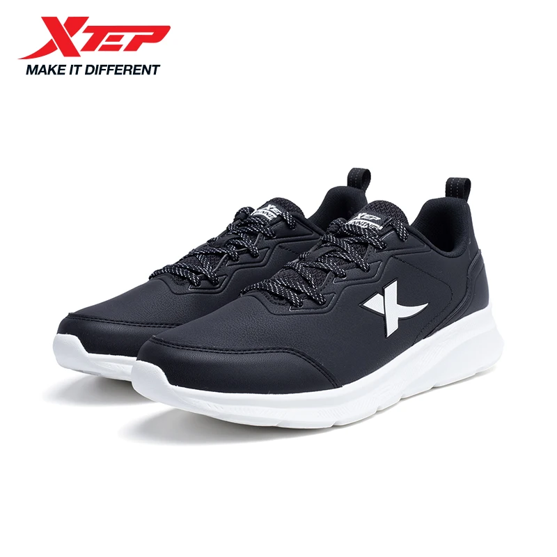 Xtep Men's Running Shoes Cotton Breathable Comfortable Soft Soled Durable Leather Waterproof Sneaker For Men 879319110040