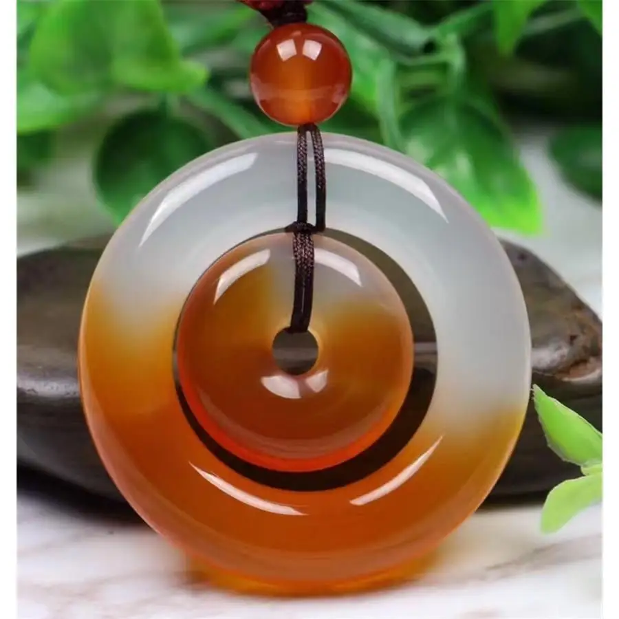 

Натуральный агат халцедон мать-ребенок концентрическая Пряжка Кулон для мужчин и женщин простое ювелирное изделие подвеска джокер