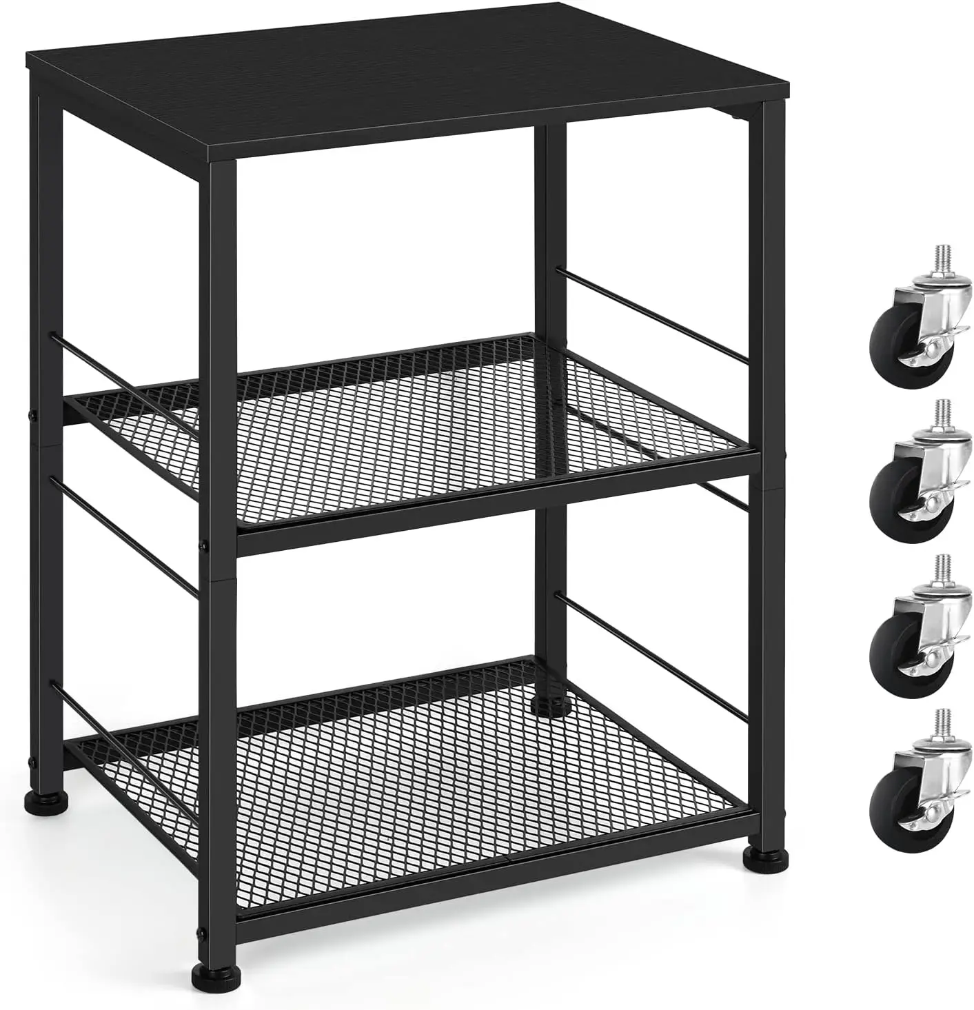 

Black Night Stand Industrial End Table with Storage Shelf Narrow Side Table for Small Spaces, Farmhouse Bedside Table for Liv