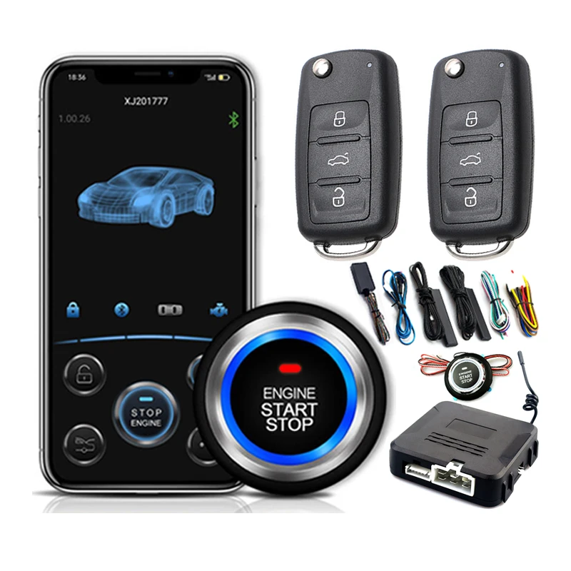 

Car Mobilephone Remote Control Engine Start One Button Start Stop Autostart Keyless Entry System PKE Automatic Central Locking