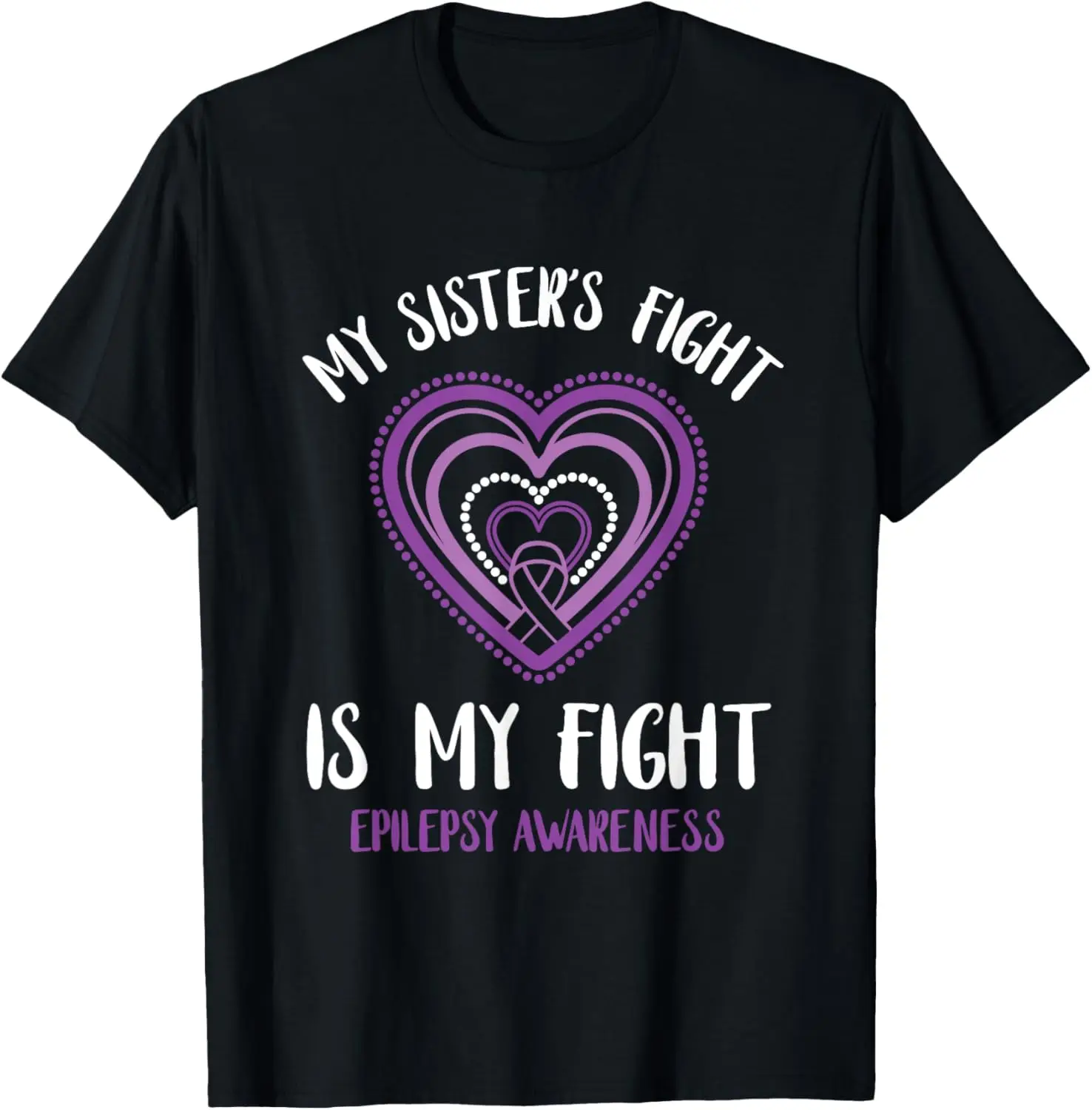 تي شيرت My Sister's Fight Epilepsia Purple Ribbon Epilepsy Awareness