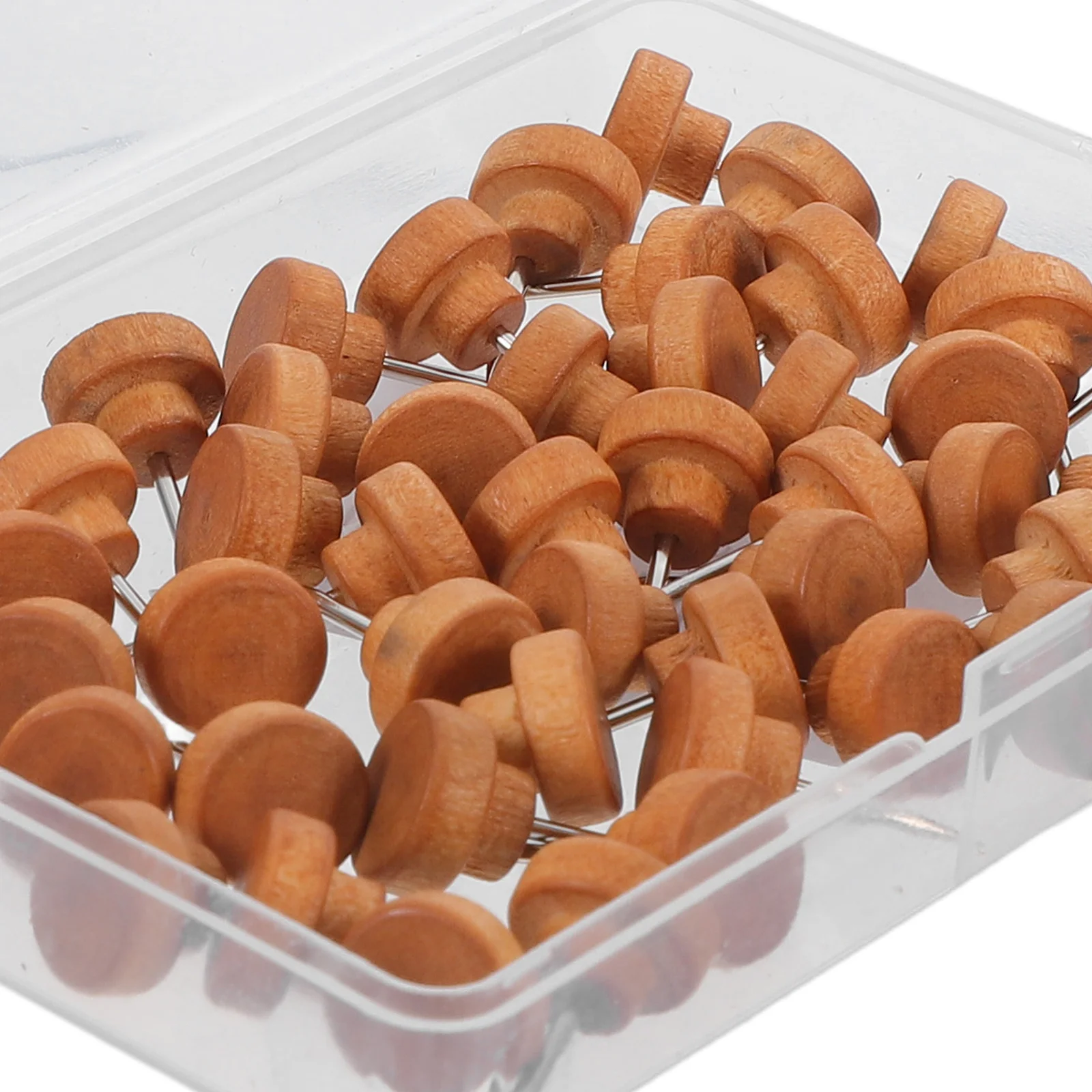 50 قطعة دبابيس ضغط للوحة الفلين رأس خشبي مستدير أدوات زخرفية مثبتة على الحائط مستلزمات تنظيم المنزل والمكتب #6