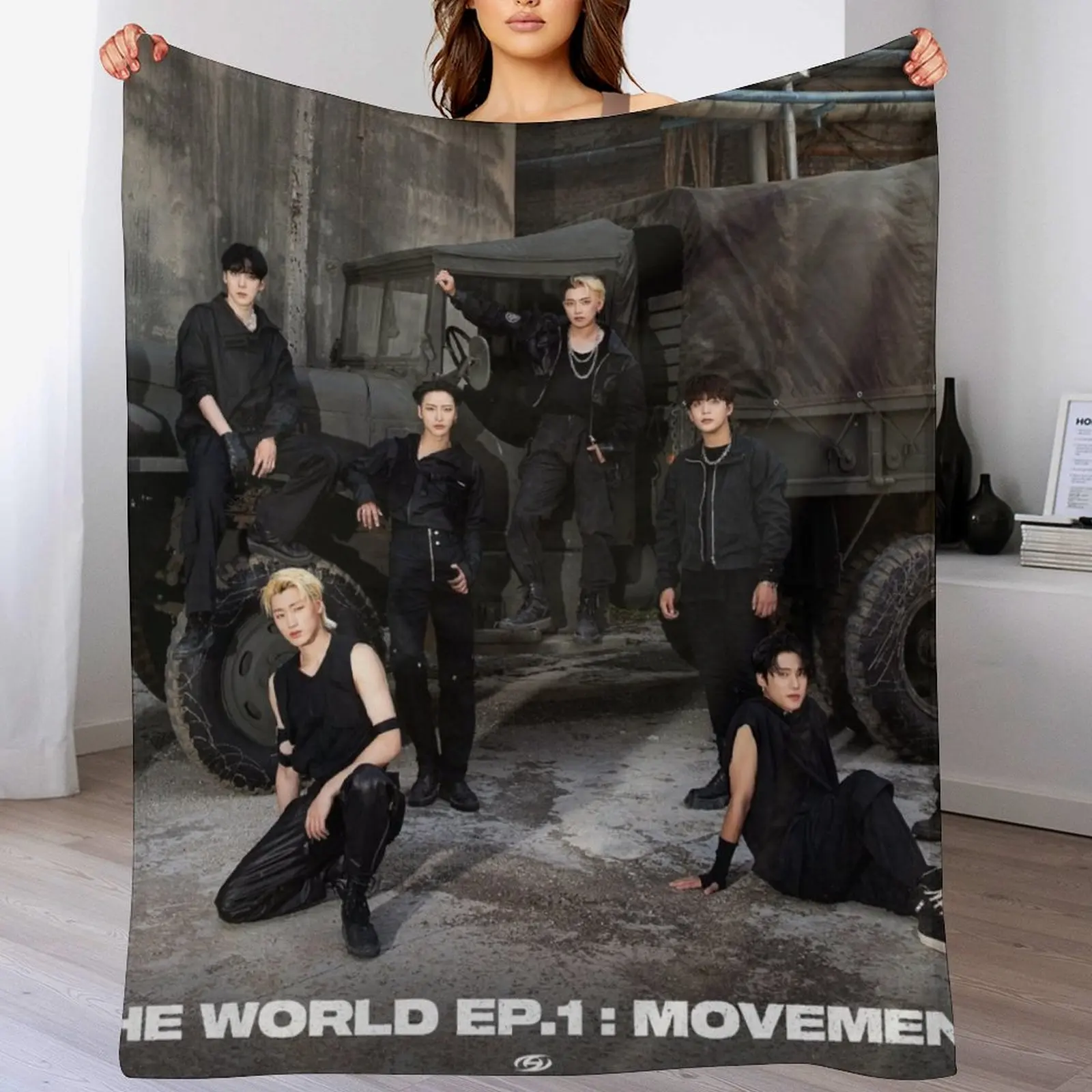 

ATEEZ THE WORLD EP.1 : MOVEMENT GUERRILLA Throw Blanket sofa bed Baby Summer bed plaid Blankets