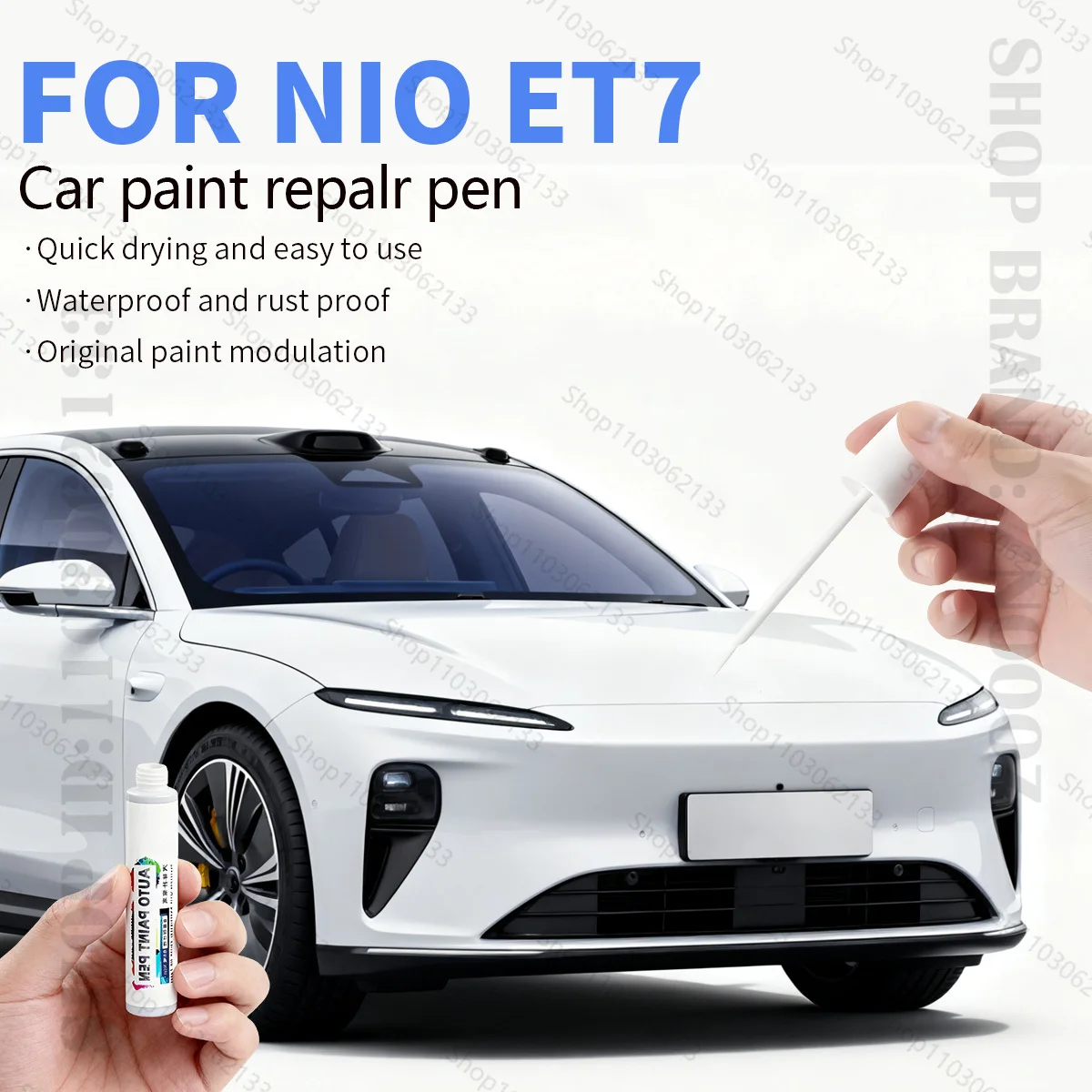 

Ручка для ремонта автомобильной краски, аксессуары для ремонта царапин, оранжевый, зеленый, белый, серебристый, синий, серый, золотой для 2021-2025 NIO ET7