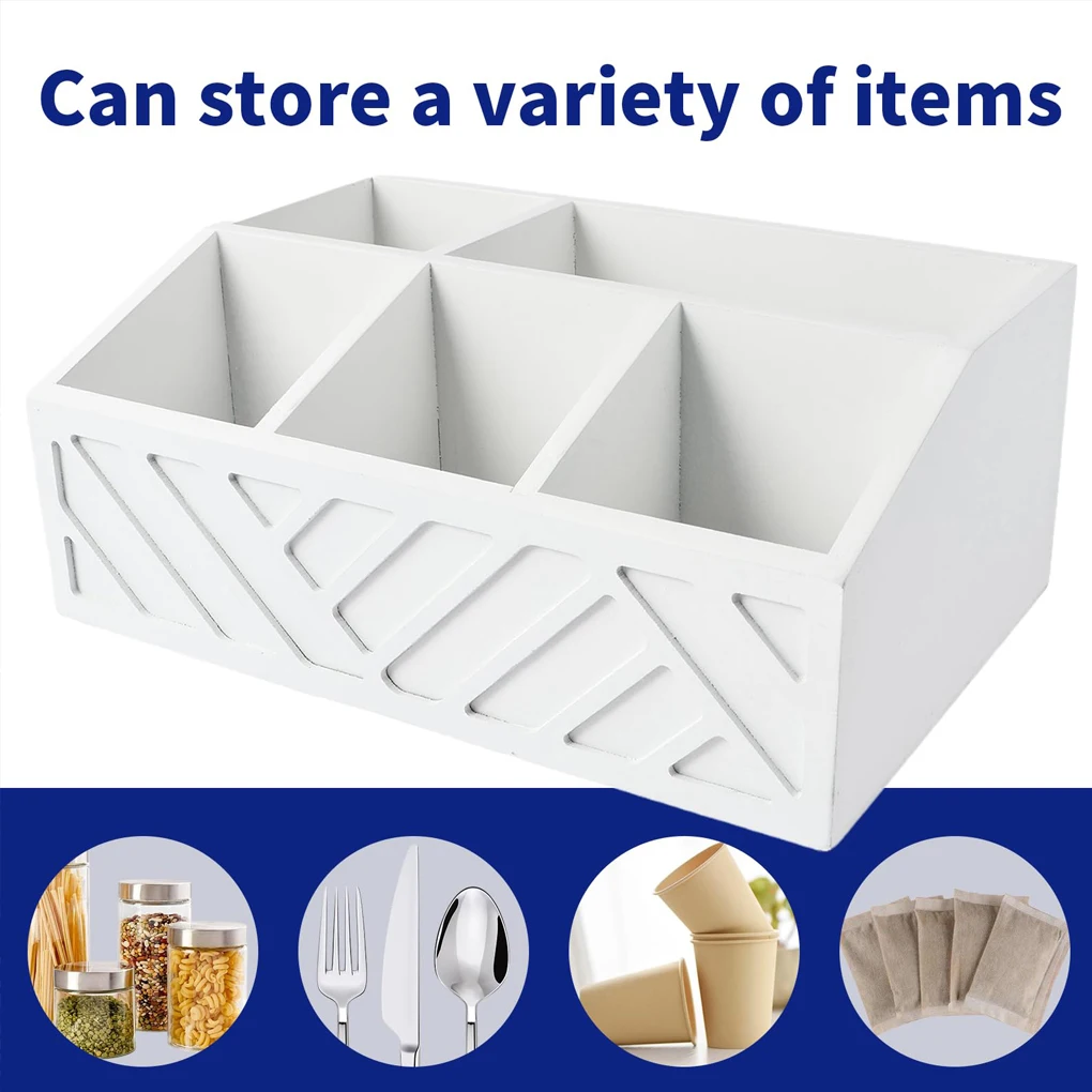 Coffee Bag Storage Box Wooden Tea Bag Storage Partition Home Coffee Paper Cup Bar Storage Display Box Kitchen Organizer view 4