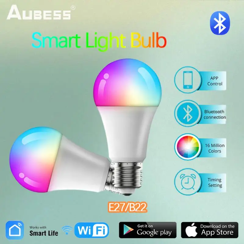 

5PCS Bluetooth Smart LED Bulb Light Bulbs AC 85-265V Dimmable Spotlight Bulb 9W Control RGB+CCT LED Color Change Lamp For Home