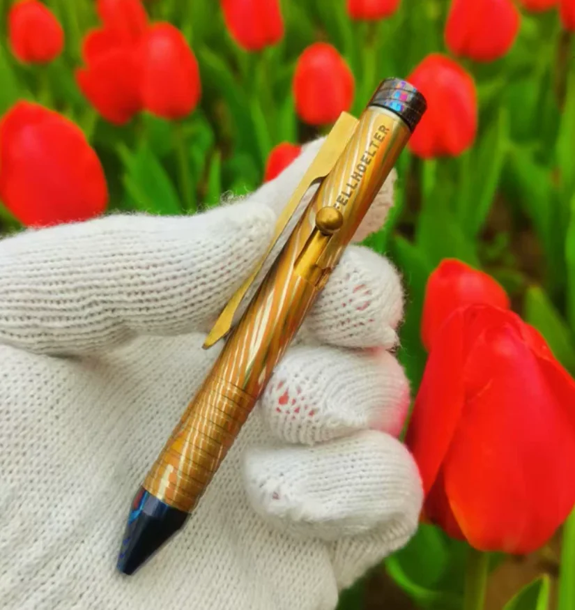 Used EDC FH Tactical Pen Short Tri color Mokume fitget decompression toy