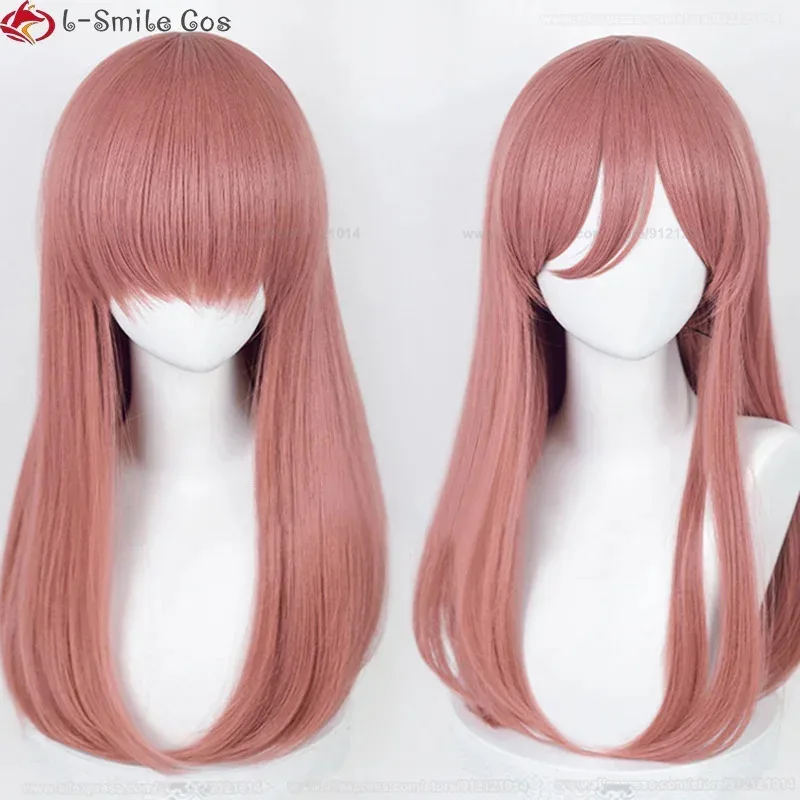 Peluca de Cosplay Nakano Miku de alta calidad, pelucas de Anime de 60cm de largo de color rosa oscuro para mujer, pelucas sintéticas resistentes al calor para Cosplay de Anime + gorro de peluca