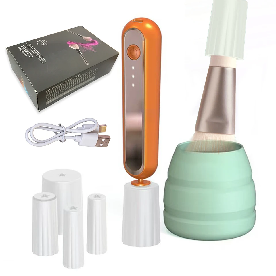 2 In1 USB Recharge Makeup Brush Cleaner Auto Washing & Drying Machine Electric Pigment Liquid Wake up Device Eyelash Glue Shaker