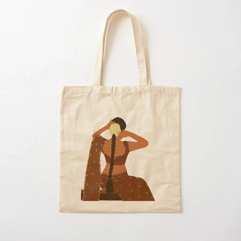 

Boho Minimal South Asian Woman Art / Desi, Indian Brown girl Art, Bohemian Wall Art, Home Decor / Tote Bag handbag Tote Bag