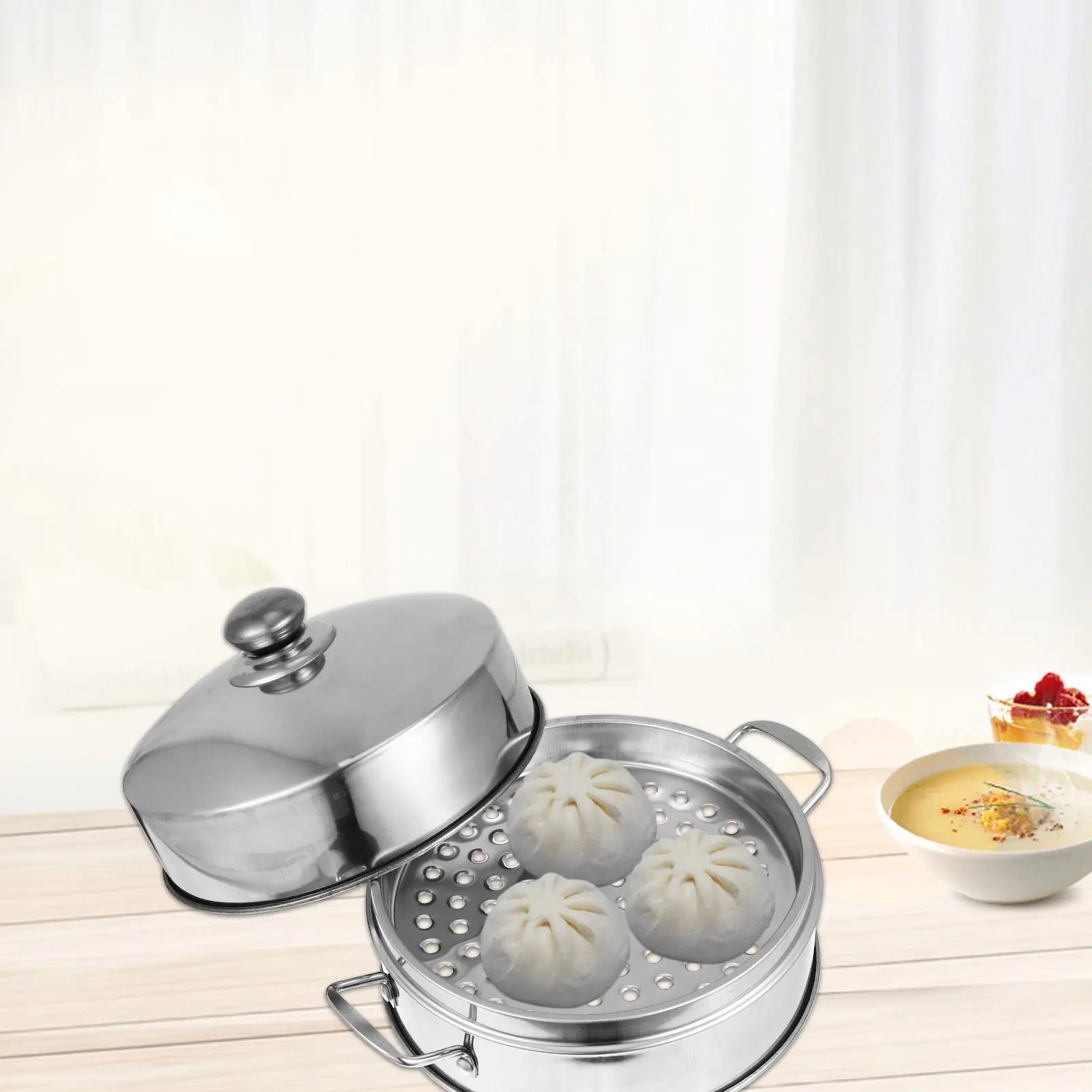 

1 комплект, 20 см, корзины для еды из нержавеющей стали, бытовые многофункциональные пароварки премиум-класса, крышка для посуды, нержавеющая